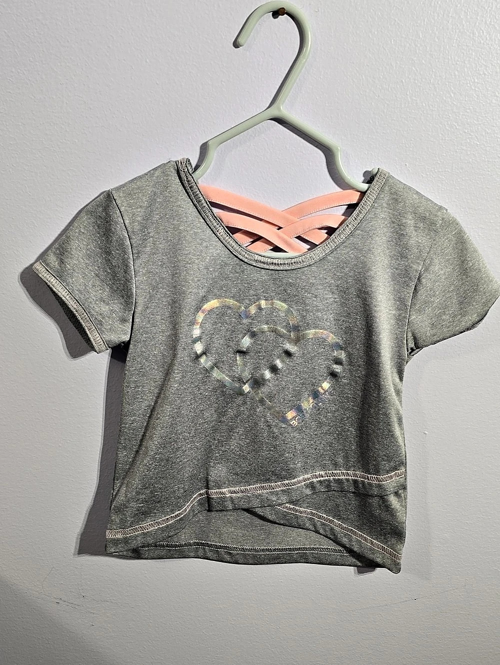 Kids Gray & Pink Heart Tee